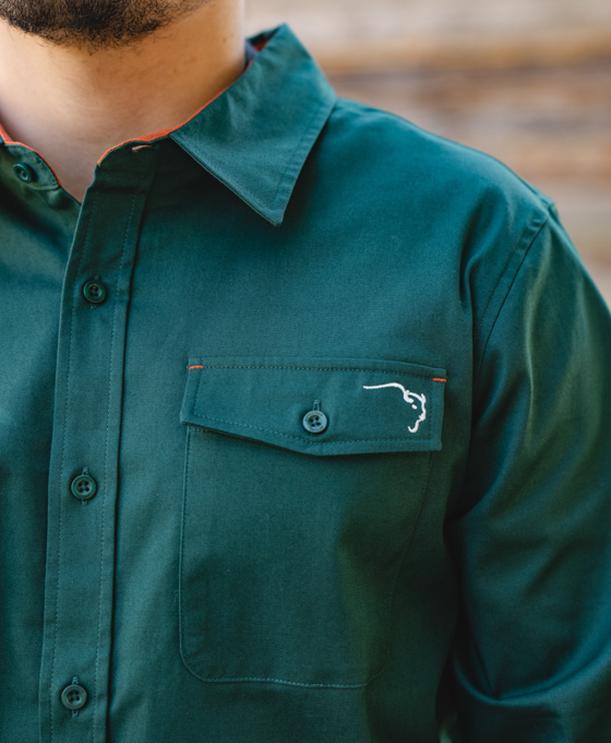 Buffalo Trace Long Sleeved Green Button Down Shirt | Clothing | Buffalo ...