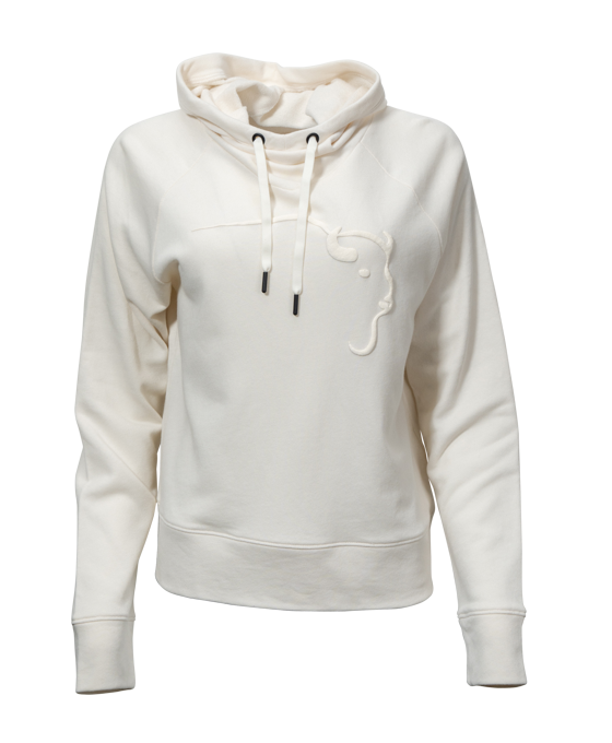 cream middle swoosh hoodie