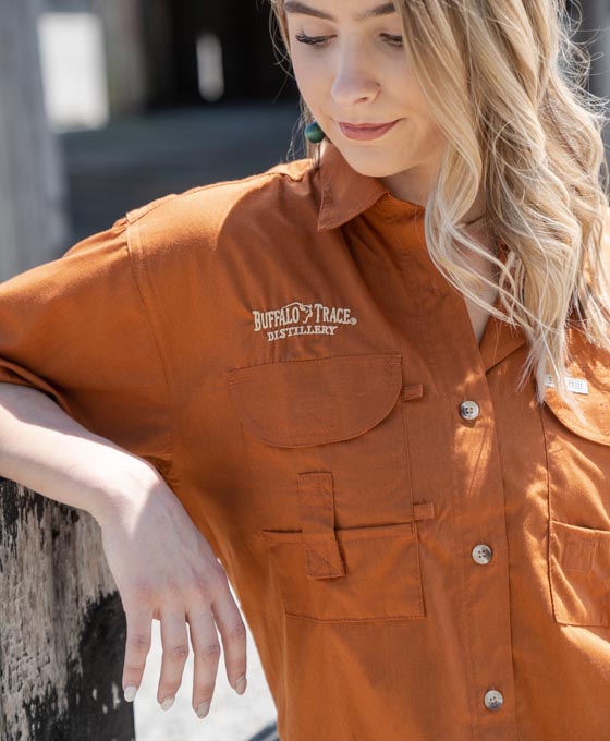 Buffalo Trace Orange Ladies' Fishing Shirt - Catch the Spirit