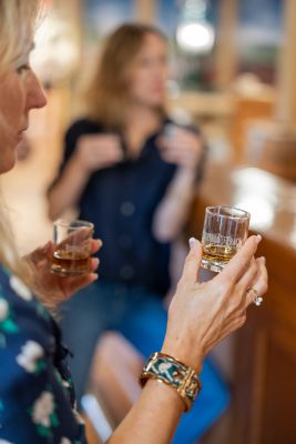 Download A picture of a Buffalo Trace Distillery tour tasting bourbon intended for media kit usage.