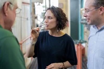 Download A picture of the White Dog tasting portion of a Buffalo Trace Distillery tour intended for media kit usage.