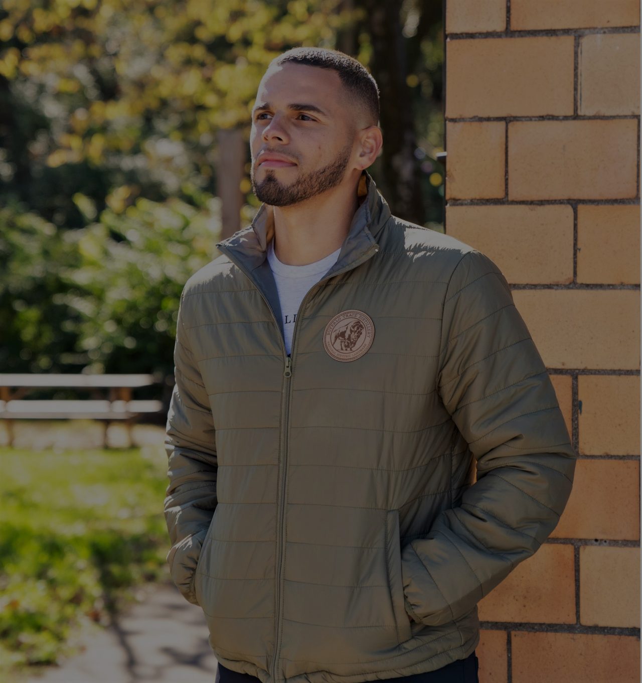 Buffalo Trace Quilted Jacket model