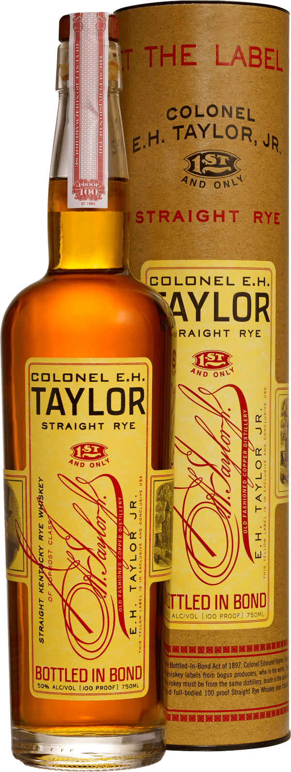 eh taylor straight rye 750ml bottle with canister