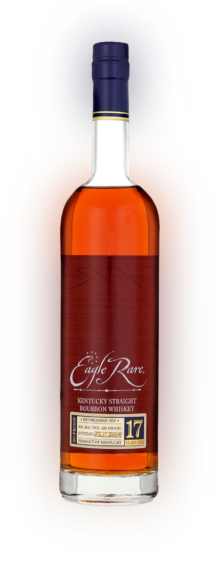 Eagle Rare Bourbon  bourbon ages in oak barrels for nearly two decades and is only available in small quantities once a year