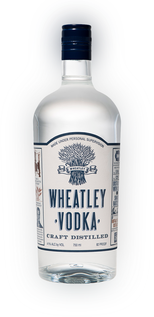 Close up image of Wheatley Vodka's 750 milliliter bottle