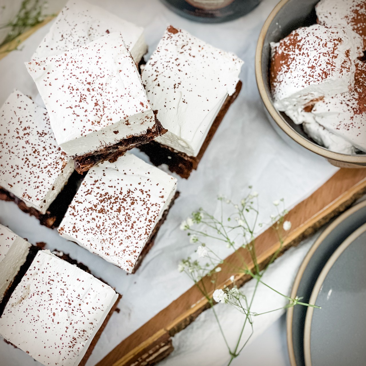 Bourbon Cream Hot Cocoa Brownies