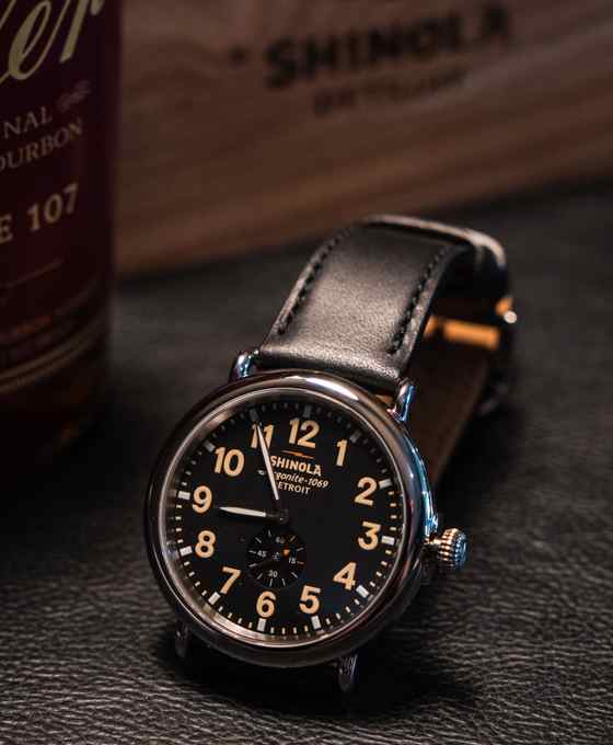 The W.L. Weller Runwell 47mm by Shinola - Black/Gold